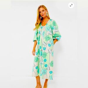 Tuckernuck Hyacinth House Green and Blue Dorinda MIDI Dress